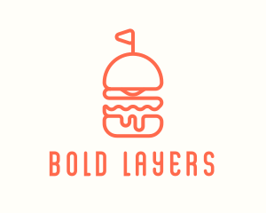 Minimal Cheeseburger Burger logo design