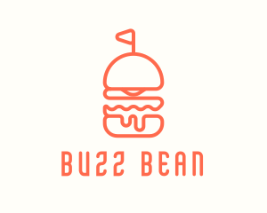 Minimal Cheeseburger Burger logo design