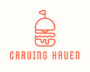 Minimal Cheeseburger Burger logo design