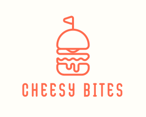 Minimal Cheeseburger Burger logo design