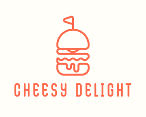 Minimal Cheeseburger Burger logo design