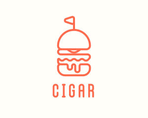 Minimal Cheeseburger Burger logo design