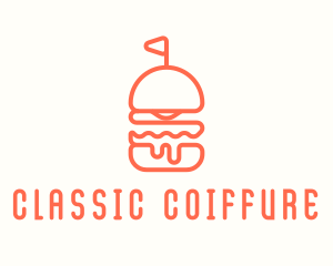 Minimal Cheeseburger Burger logo design