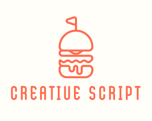 Minimal Cheeseburger Burger logo design