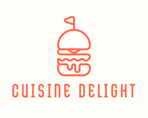 Minimal Cheeseburger Burger logo design