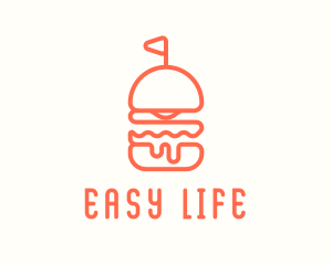 Minimal Cheeseburger Burger logo design