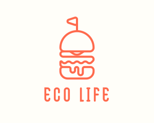 Minimal Cheeseburger Burger logo design