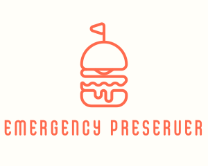 Minimal Cheeseburger Burger logo design