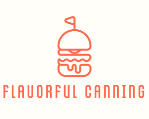 Minimal Cheeseburger Burger logo design