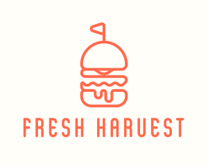 Minimal Cheeseburger Burger logo design
