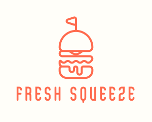 Minimal Cheeseburger Burger logo design