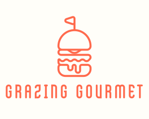 Minimal Cheeseburger Burger logo design