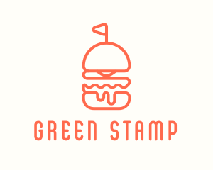 Minimal Cheeseburger Burger logo design