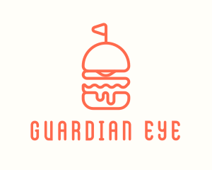 Minimal Cheeseburger Burger logo design