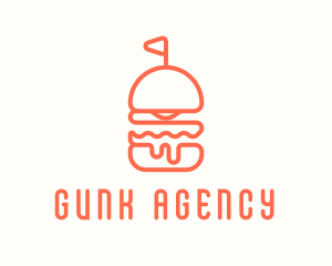 Minimal Cheeseburger Burger logo design