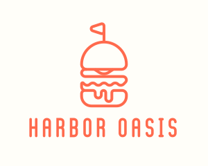 Minimal Cheeseburger Burger logo design