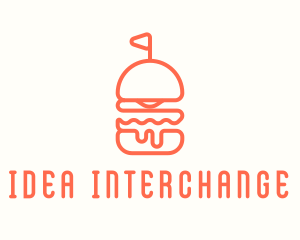 Minimal Cheeseburger Burger logo design