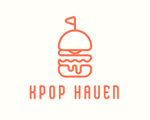 Minimal Cheeseburger Burger logo design