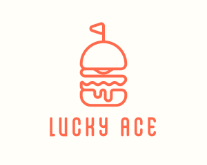 Minimal Cheeseburger Burger logo design