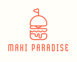 Minimal Cheeseburger Burger logo design