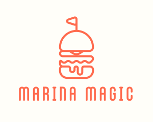 Minimal Cheeseburger Burger logo design