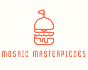 Minimal Cheeseburger Burger logo design