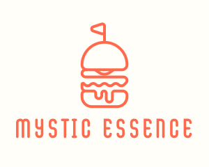 Minimal Cheeseburger Burger logo design