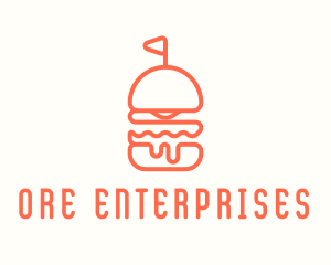 Minimal Cheeseburger Burger logo design