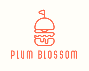 Minimal Cheeseburger Burger logo design