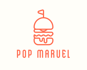 Minimal Cheeseburger Burger logo design