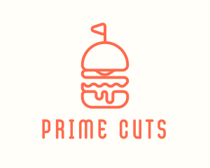 Minimal Cheeseburger Burger logo design