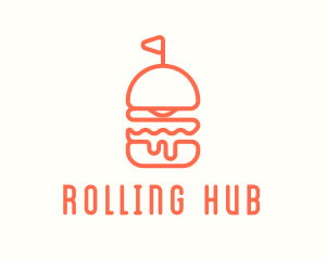 Minimal Cheeseburger Burger logo design