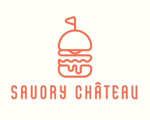 Minimal Cheeseburger Burger logo design