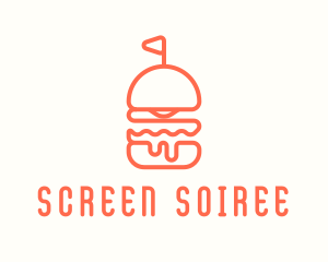 Minimal Cheeseburger Burger logo design