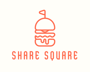 Minimal Cheeseburger Burger logo design