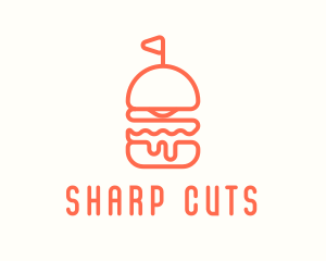 Minimal Cheeseburger Burger logo design