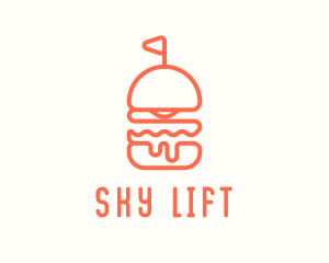 Minimal Cheeseburger Burger logo design