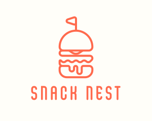 Minimal Cheeseburger Burger logo design