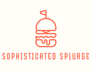 Minimal Cheeseburger Burger logo design