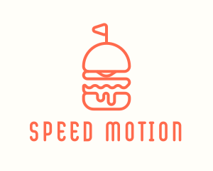 Minimal Cheeseburger Burger logo design