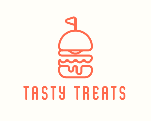 Minimal Cheeseburger Burger logo design