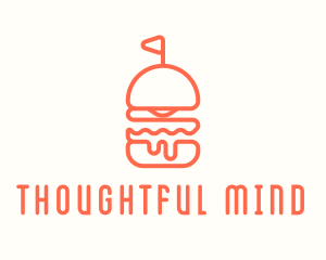 Minimal Cheeseburger Burger logo design