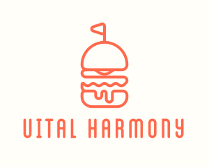 Minimal Cheeseburger Burger logo design