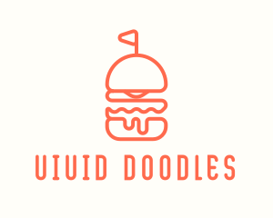 Minimal Cheeseburger Burger logo design