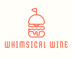 Minimal Cheeseburger Burger logo design