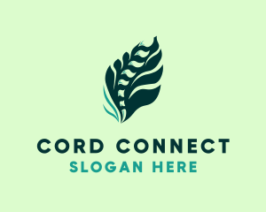 Leaf Spine Bone logo design