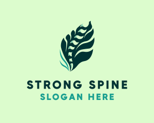 Leaf Spine Bone logo design