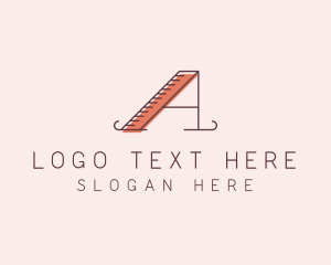 Hipster Ruler Letter A logo