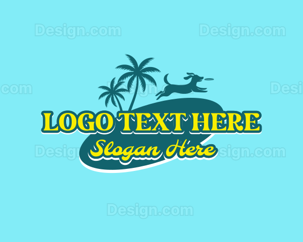 Retro Beach Dog Logo