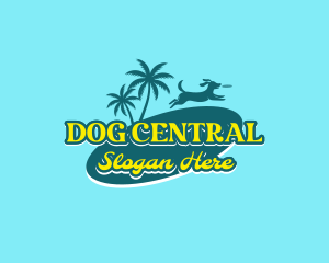 Retro Beach Dog logo design